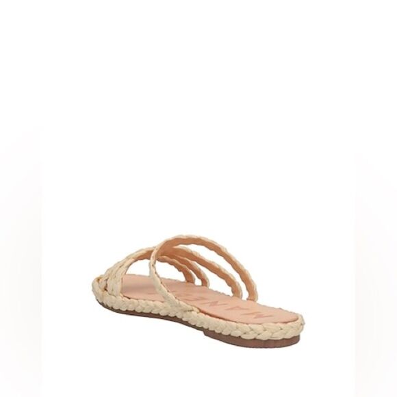 MANEBI | Cream Natural Raffia Flat Sandals Slip On Slides Women’s 7 - Picture 3 of 11